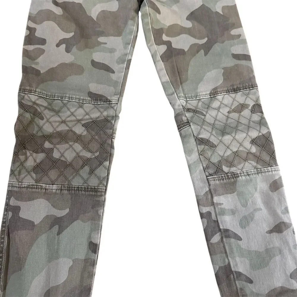 Abercrombie & Fitch Women's Camo Skinny Moto Jeans Size 0 Ankle Zippers